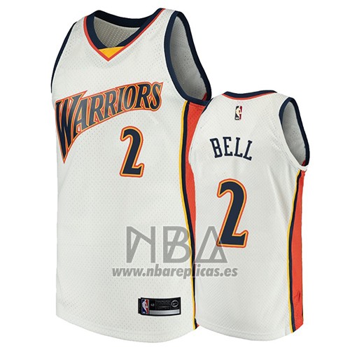 Camiseta Golden State Warriors Jordan Bell NO 2 2009-10 Hardwood Classics Blanco